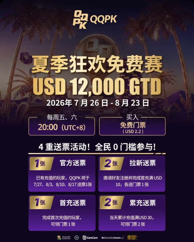Summer Carnival freeroll USD 12,000 GTD