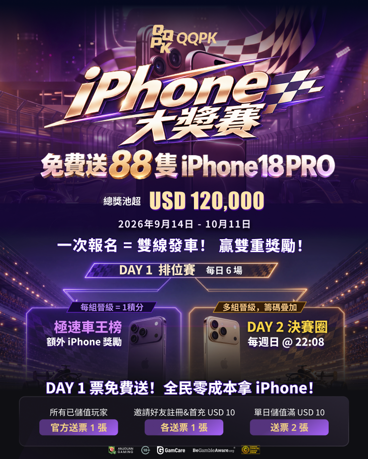 iPhone 大獎賽|免費送 88 台 iPhone 18 Pro